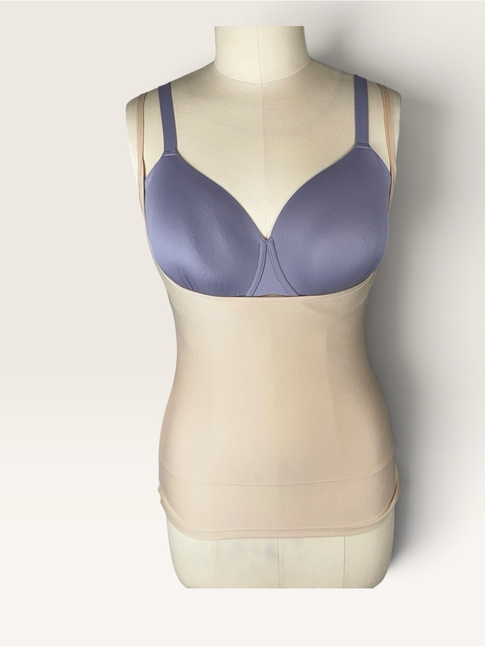 Yummie Tummie open bust shapewear tank/camisole size large nude
